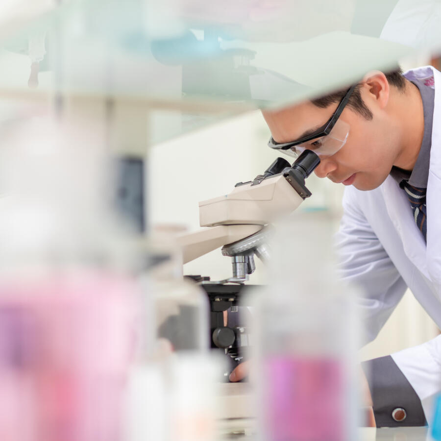 Chemistry laboratory staff at work